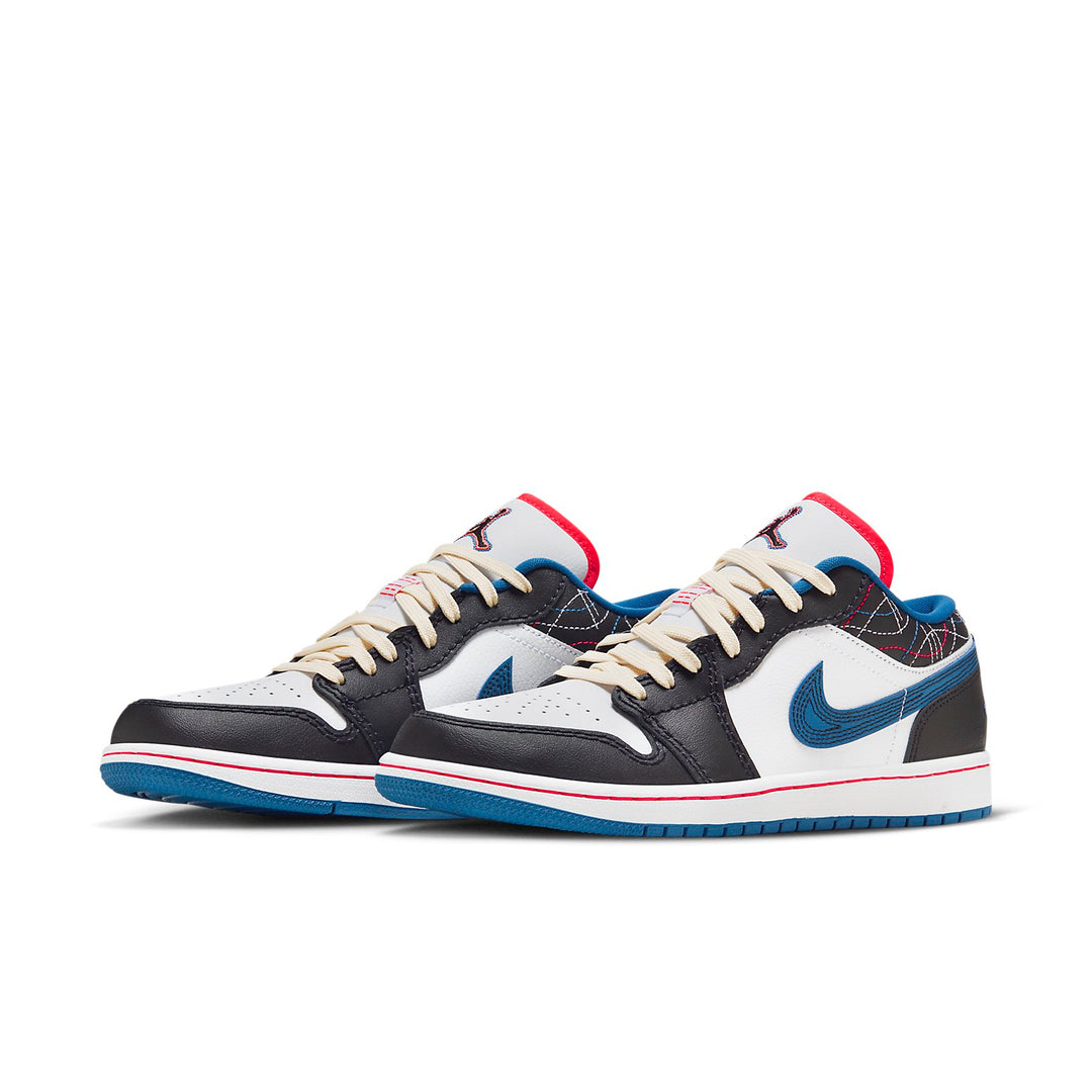 Air Jordan 1 Low 'White Industrial Blue Siren Red'